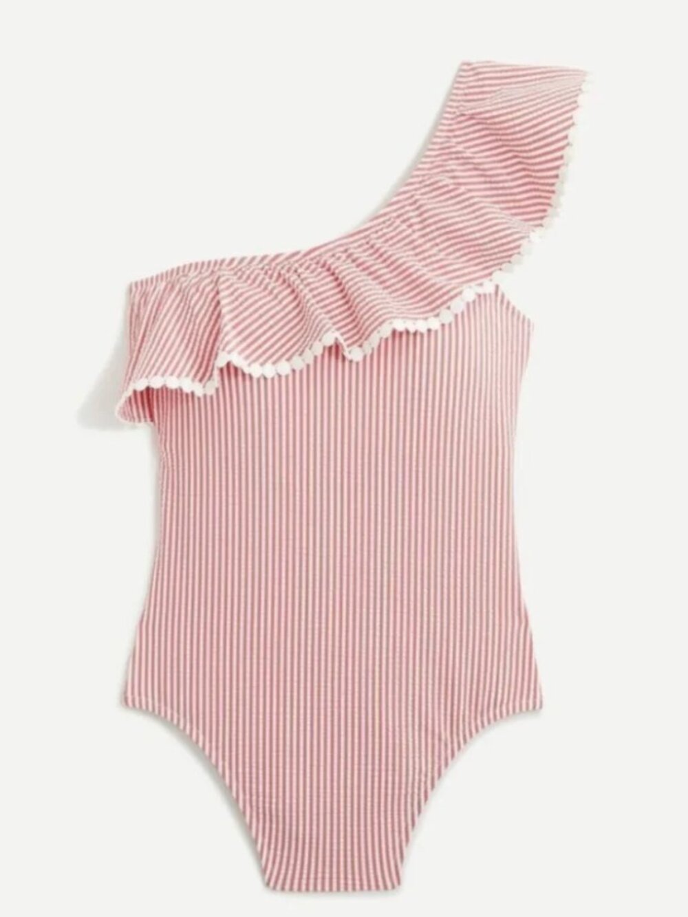 J. Crew Seersucker One Piece Ruffle Swimsuit  NWT Size 22